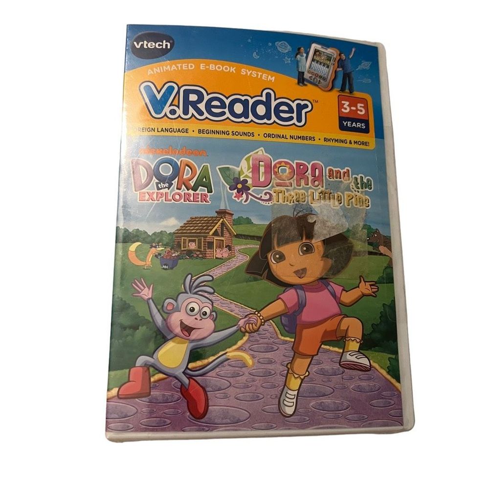 Vtech V.Reader Dora The Explorer and The Three Little Pigs Ages 3-5‎ New Sealed